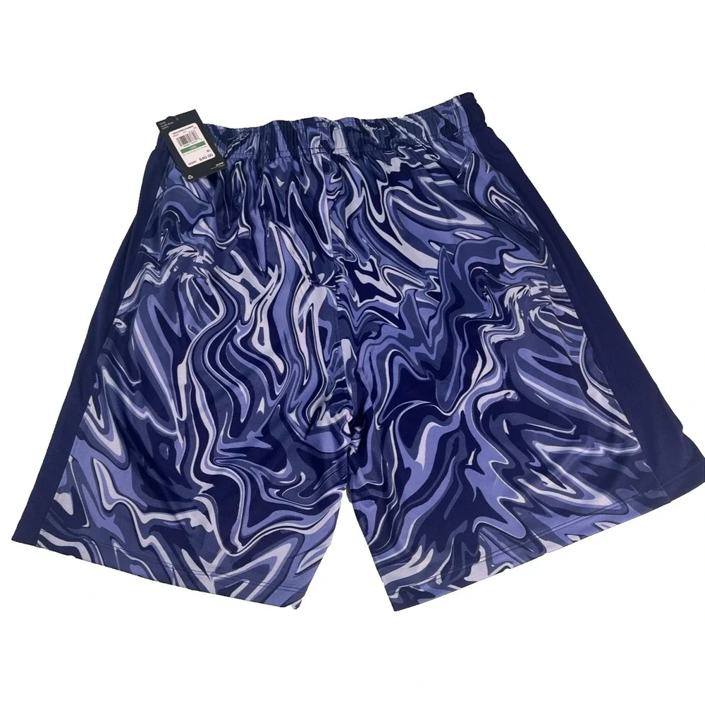 UNDER ARMOUR Shorts MENS UA TRAIN‎ Stretch 2.0 BLUE MARBLE PRINT Sz LARGE L NWT